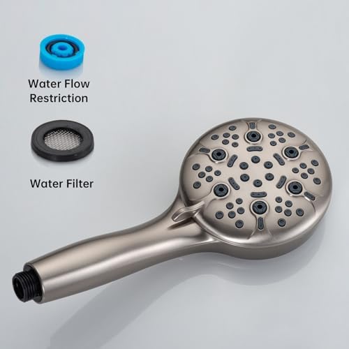 Joyrain Pressure-Boost Shower Head with 8 Settings & Spray Gun, 2-in-1 for High-Pressure Showering and Effortless Tub/Tile/Floor Cleaning, Meets US Standards (Brushed stainless teel) - Image 7