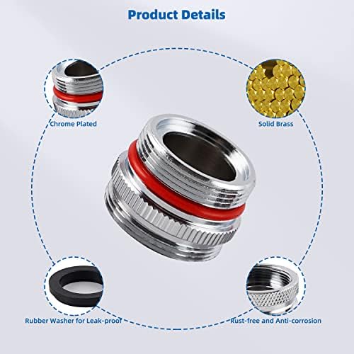 18-PCS Brass Faucet Adapter Kit, Metal Sink Faucet Aerator Adapter Sets - Image 6