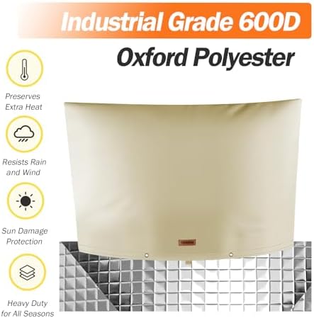 TOHONFOO Backflow Preventer Cover, Pipe Freeze Insulation, 90"Wx60"H, Beige - Image 6