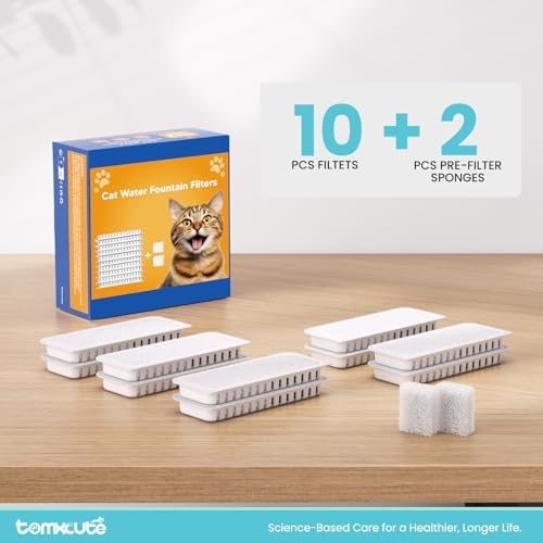 Tomxcute Official Glass Cat Water Fountain Replacement Filters-10+2 Pack - Image 6