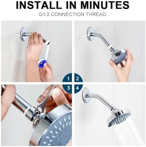 High Pressure Shower Head, HOPOPRO 5-Mode Fixed Showerhead, NBC Recommended - Image 6
