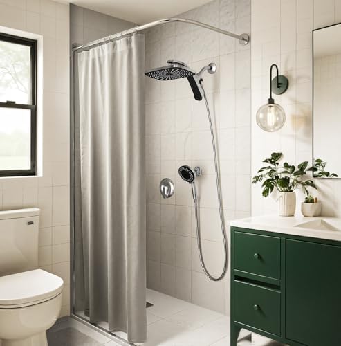 Rain Shower Head with Handheld Showerhead, Chrome 1.8GPM 460311 + Holder - Image 7