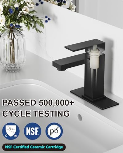 Midanya Bathroom Faucets 1 Hole Single Handle,Matte Black - Image 6