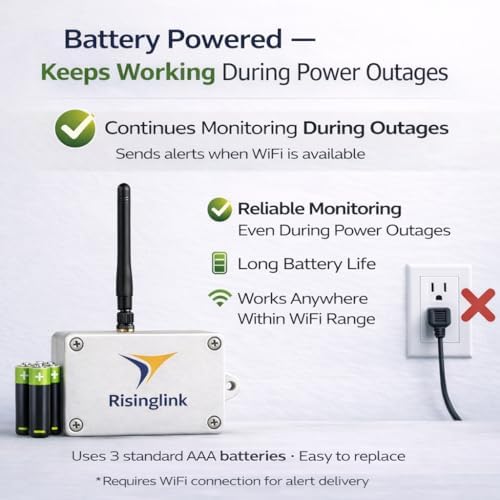 WiFi Water Level Monitor Alarm, High OR Low Water Level Alerts, Text & Email Notifications, Battery Powered, Stainless Steel Float Sensor with 10 ft Cable, Indoor/Outdoor Use - Image 7