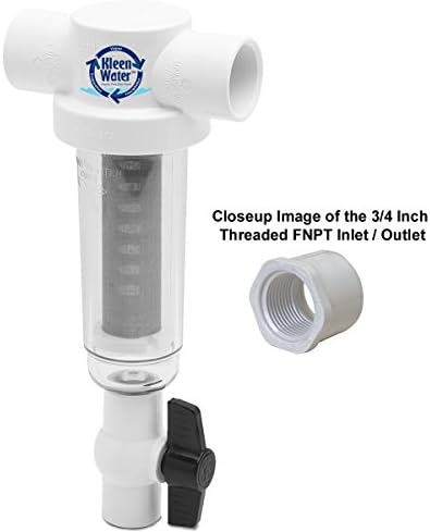 30Mesh, 3/4 Inch FNPT Stainless Steel KleenWater Lawn Irrigation Spin Down Filter Compatible with Rusco Vu-Flow and Campbell Filters, Sand and Sediment Filter, Female Threaded PVC Connection - Image 2