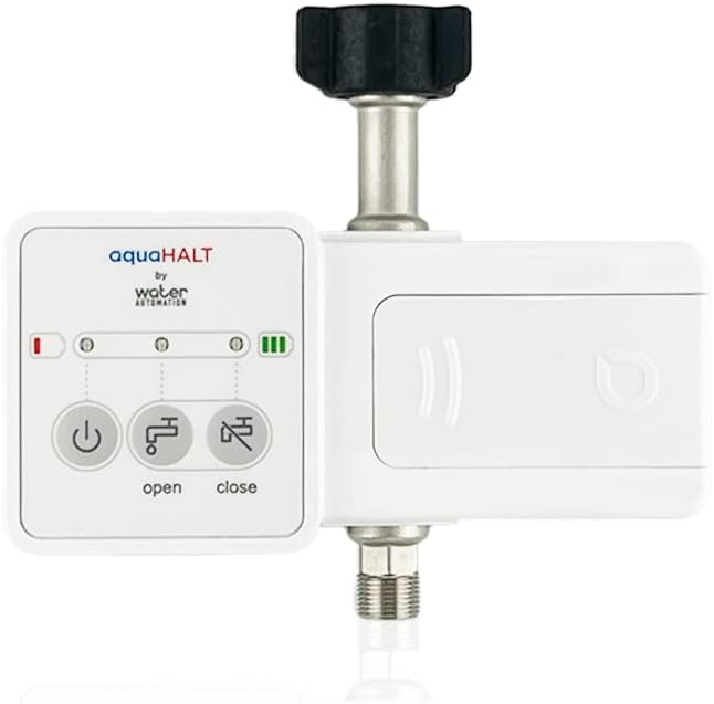 Smart Home Water Toilet Leak Detector Alarm and Automatic Shut Off Valve by aquaHALT