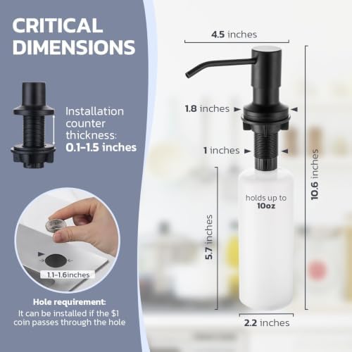 WEWE Kitchen Faucet with Soap Dispenser, 3-Mode Sprayer, Matte Black - Image 7