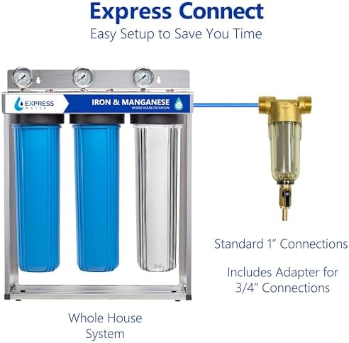 Express Water Iron & Manganese Pro Whole House Water Filter System with Spin Down Sediment Filter | 4-Stage Water Filtration, Iron Filter for Well Water, Long Lasting Whole Home Water Filter - Image 7