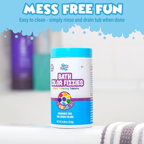 Tub Works® Bath Color Fizzies, 150 Count | Nontoxic & Fragrance-Free | Fizzy, Bath Color Tablets for Kids | Create Colorful Water Water Tablets in 7 Colors for Variety | Bath Bombs for Kids Bathtub - Image 7