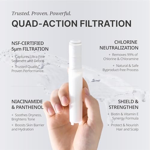SecondShower Clinically Proven Filter for Skin Health, Removes 99% of Chlorine & Chloramine, NSF Certified Filtration for Hard Water, Eco Friendly Natural Vitamin C Shower Filter (3 Pack) - Image 6