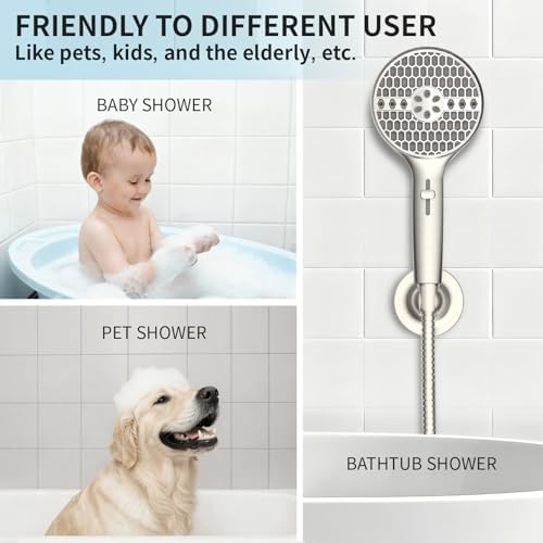 Brushed Nickel Handheld Shower Head, High Pressure 9-Mode Showerhead - Image 7