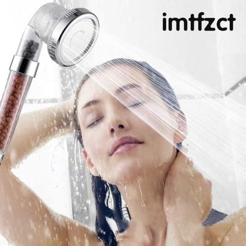High Pressure Shower Head, Ionic Filter Showerhead with 3 Setting, Water Saving and Stone Filter Beads Handheld Shower for Dry Hair and Skin Spa by imtfzct(No Hose) - Image 7