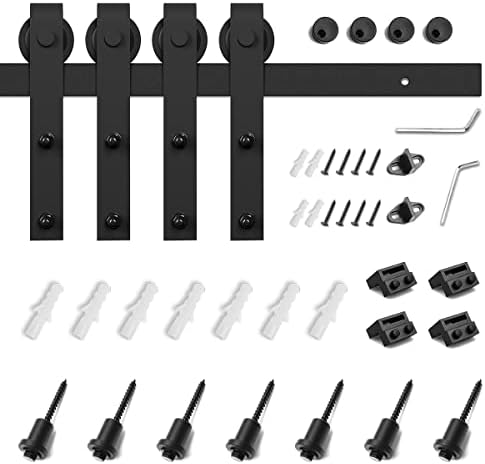 SMARTSTANDARD 9 FT Double Barn Door Hardware Kit, Fit 27" Wide Door Panel - Image 6