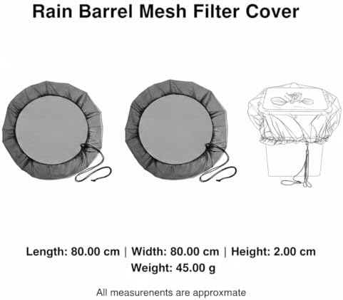 Rain Barrel Mesh Filter Cover, Polyester Mesh Screen, Fits Open-Top Containers up to 39.4 Inches, Black (1 PC) - Image 7