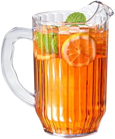 Restaurantware 47 oz Clear Plastic Water Pitcher, Beer and Juice Jug, 1 Ct - Image 6