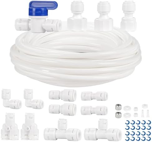 Refrigerator Water Line Kit, 39.3 FT Fridge Water Line Kit, 1/4" O.D. Water Tubing Hose with Quick Connect for Fridge Ice Maker R.O. Systems Water Filters Faucet - Image 7