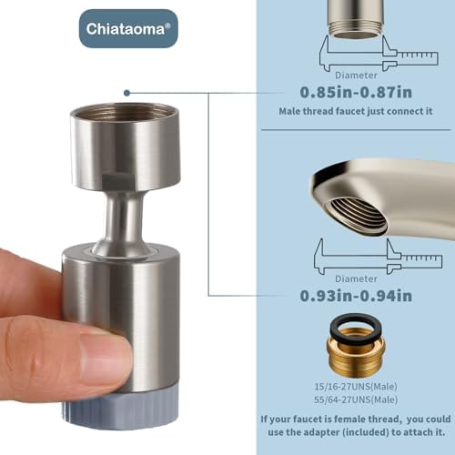 Rotating Faucet Aerator,360° Swivel Kitchen Faucet Nozzle Splash-Proof - Image 6