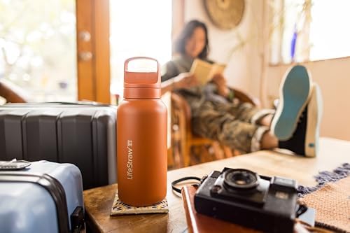 LifeStraw Go Series Insulated Steel Water Filter Bottle, 1 L, Thistle Purple - Image 6