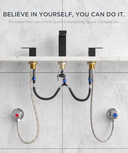 FORIOUS Black LED Bathroom Faucet 3 Hole, 3 Color Changing LED Light Faucet - Image 7