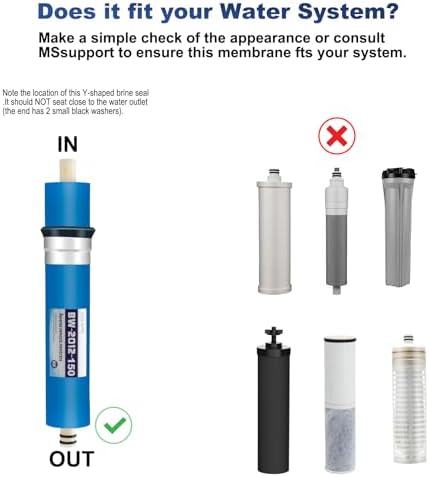 Reverse Osmosis Membrane 150 GPD RO Membrane Water Filter Replacement, 11.75"x1.75" Standard for Under Sink RO Drinking Water Filter Filtration Purifier System - Image 6