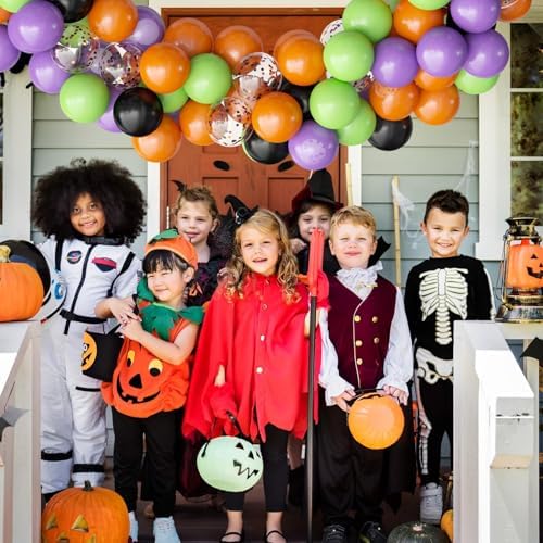 OuMuaMua 62PCS Halloween Party Balloons Decorations, 12 Inch Black Orange Green Purple Balloons Confetti Balloons for Kids Halloween Party Decorations Birthday Baby Shower Bachelorette Favors Supplies - Image 7