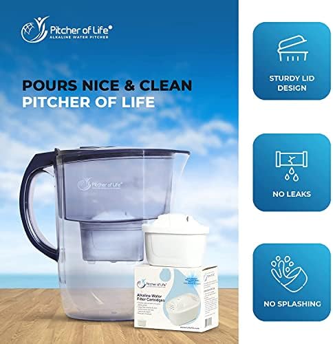 Pitcher of Life Alkaline Water Filter System + 119 Alkaline Beverages Recipe Book | pH 8.5-9.5 | Removes 99% Lead Chlorine | Adds Minerals | 2-Month Filters | NSF Certified - Image 6
