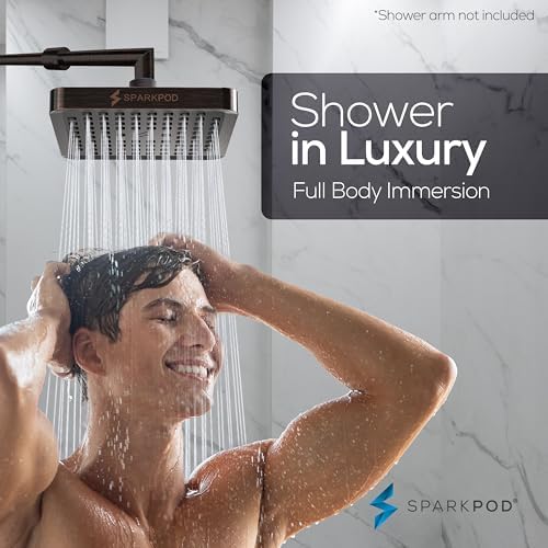 SparkPod Rain Shower Head, 6 Inch Square, Vintage Oil-Rubbed Bronze Finish - Image 6