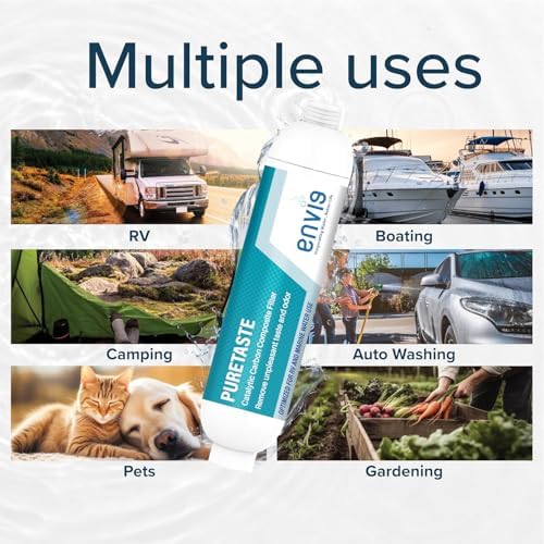 Envig Puretaste Catalytic Carbon KDF Inline RV Filter, Chloramine, Hydrogen Sulfide, Chlorine, VOCs & Chemicals Removal for RV, Marine, and Active Outdoor Living (1) - Image 5