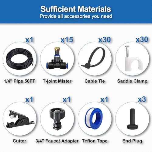 Misters for Outside Patio, 50FT|15M Outdoor Water Misting Cooling System. - Image 6