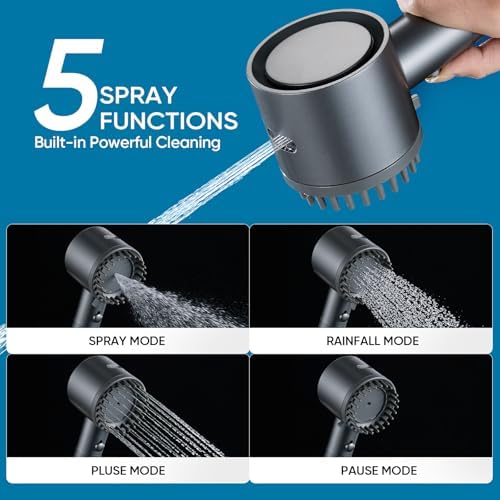 Filtered Shower Head with Handheld, 4+1 Spray Mode Showerhead with Filters - Image 7