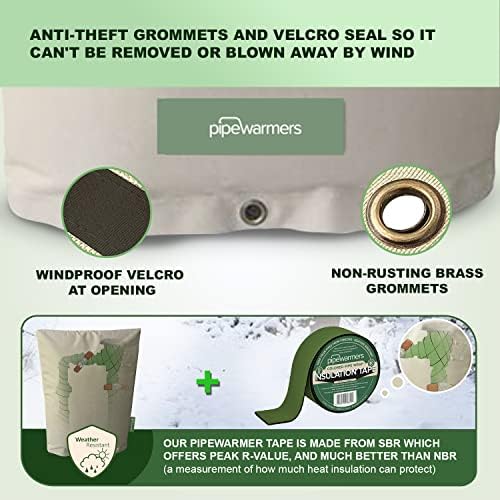 The Original Winter Pipe Insulation Cover (0˚F) - Extra-Thick EVA+NBR (UV-Coated) Insulated Backflow Preventer Freeze Protection, Pump Cover, Sprinkler/Well/Valve Head Cover - (14" W X 18" H) - Image 6
