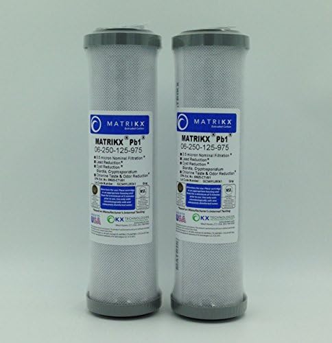 KX MATRIKX Pb1 10-Inch Length Extruded Carbon Block Filter Cartridge, 2-Pack by MATRIKX