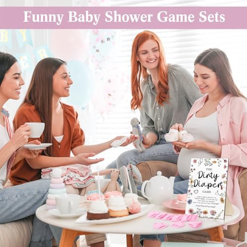 Roowest 51 Pcs Dirty Diaper Baby Shower Games, Wildflowers - Image 5