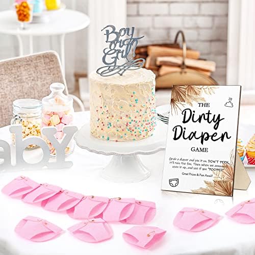 Roowest 51 Pcs Dirty Diaper Baby Shower Games, Boho Pink - Image 6
