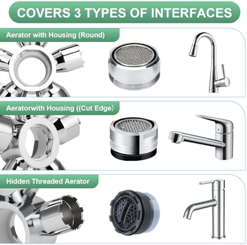 Upgraded Metal 10-in-1 Faucet Aerator Tool - Universal Heavy-Duty Metal Removal Key, Compatible with TT/TF/STD Aerator Types, Covers Full Size Range M16.5 to M28, Must-Have for DIY Plumbing Fixes - Image 6