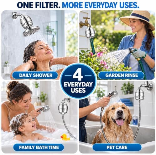 2 Pack Cartridges Shower Filter for Hard Water, Shower Head Filter - Image 7