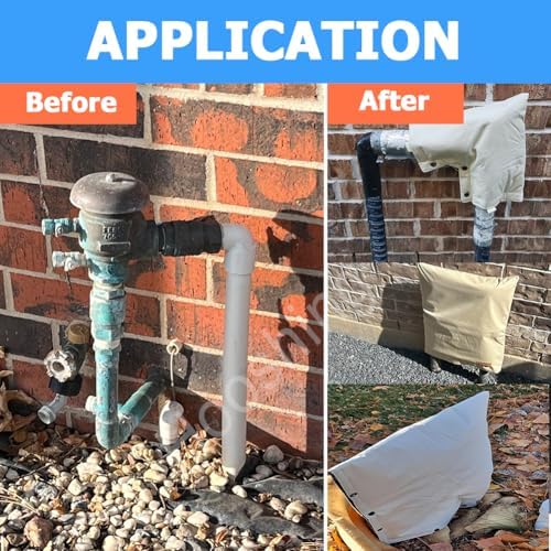 Hooshing Backflow Preventer 2-Way Opening Pipe Insulation Cover 16" W x 20" H Faucet Water Well Pump Sprinkler Cover Freeze Rust Protection Outdoor Weather - Image 5