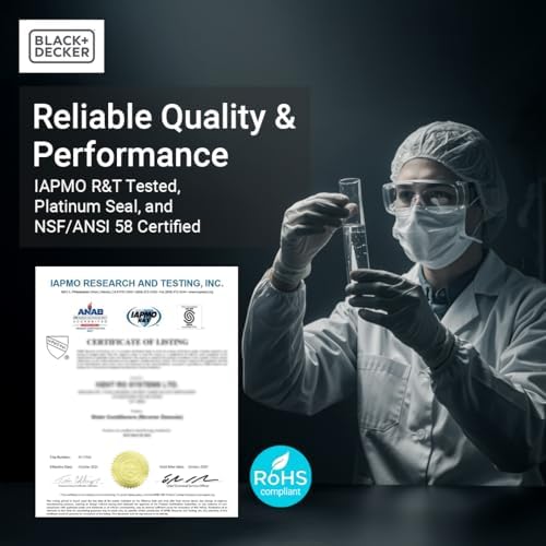 BLACK+DECKER Countertop Composite Cartridge, Reverse Osmosis Water Filter with 5 Stage Filtration System with UV, IAPMO R&T Tested, Platinum Sealed, and NSF/ANSI 58 Certified - Image 5