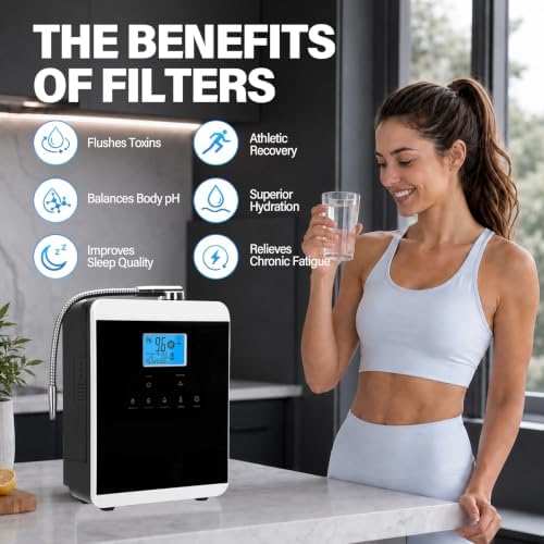 Peakur Alkaline Water Ionizer Machine for Home, 11 Titanium Plates, pH 3.5-10.5 Alkaline & Acidic Water, Up to -600mV ORP, 3 Filters 10000L Each, 7 Settings, LCD Touch Screen, Self-Cleaning - Image 7