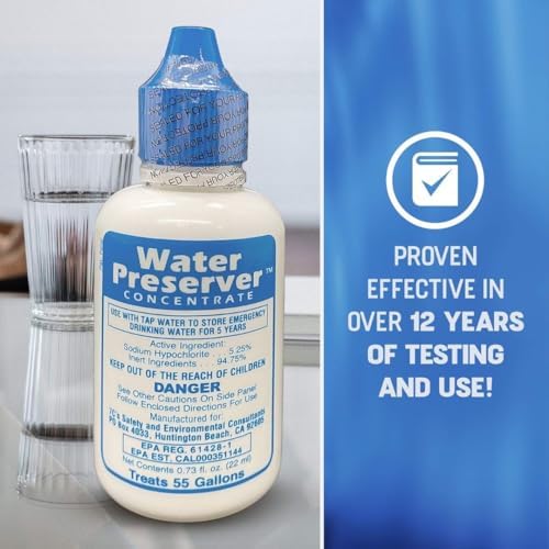 Water Preserver for 55 Gallon Water Tank 5 Pack - Made in USA - Purifies Drinking Water for 5 Years - for Emergency Storage, Rain Collection, Survival Kit, Hurricane & Earthquake - Image 6