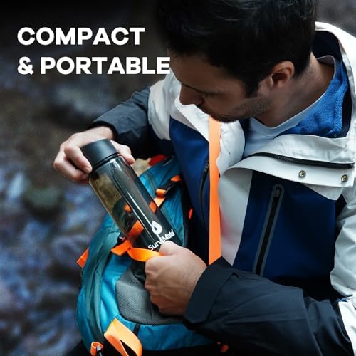 SurviMate Purified Water Bottle for Camping, Hiking, Backpacking and Travel, BPA Free with 5-Stage Intergrated Filter Straw - Image 6