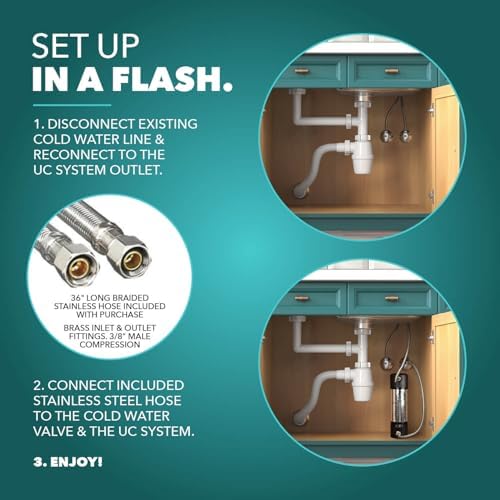 CuZn UC-100 Under Sink Water Filter, 10K Gallons or 1 Year Filtration Life - Image 6