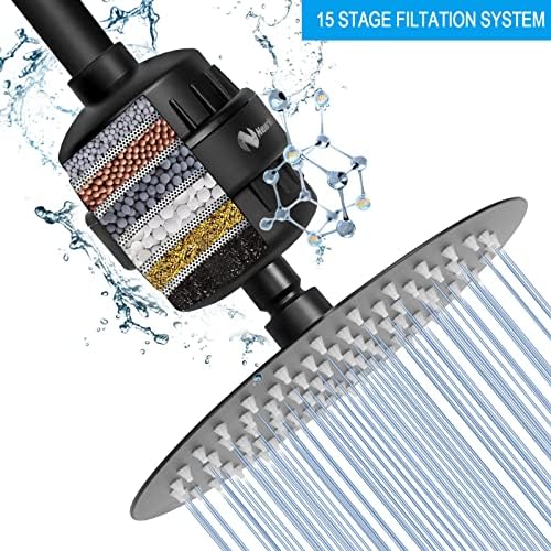 NearMoon High Output 15 Stage Shower Filter - Filtered Shower head softener for Hard Water,Reduces Dry Itchy Skin, Dandruff and Improves the Condition of Your Skin, Hair (Matte Black) - Image 6