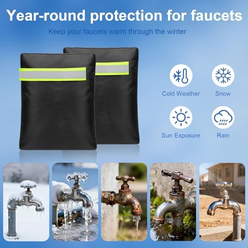 2Pack Outdoor Faucet Covers for Winter, 6.7" W x 8.3" H Hose Bib Covers - Image 7