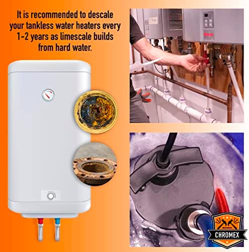 Chromex Tankless Water Heater Descaling Solution | Highly Effective Descaler Restores Heating Efficiency, 2.5 Gallon Bottle - Image 7