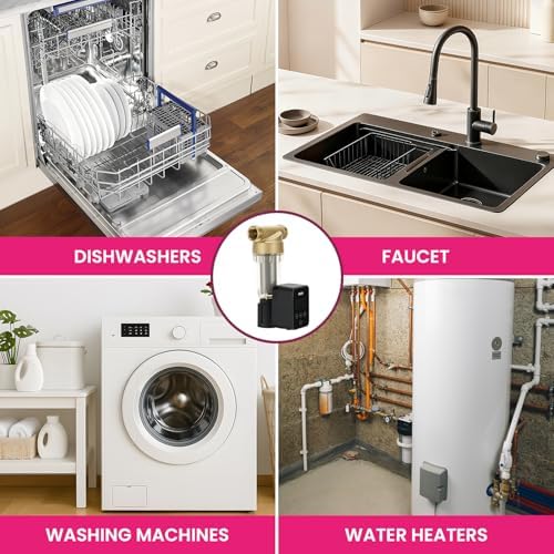 50/100 Micron Spin Down Sediment Water Filter, Plug - in with Touch - Screen Auto Flushing, Brass Valve, 3/4" FNPT x 1" MNPT, Reusable Whole House Sediment Filter for Well Water - Image 6
