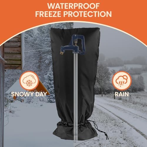 Outdoor Faucet Covers for Winter, 3M Thinsulate Sprinkler Freeze Protector, 25”H x 13”W for Garden Lawn Faucets and Yard Hydrant, Waterproof Cover, Reusable - Image 6