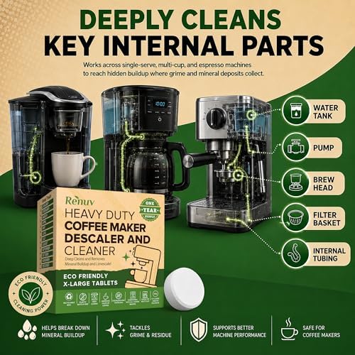 Renuv® Dishwasher Cleaner + Coffee Maker Cleaner Bundle, 12 Tablets Each - Image 7