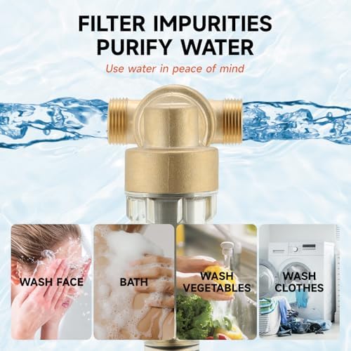360° Mountable Spin Down Sediment Water Filter, Pre-Filter for Whole House, Contains Two 3/4" Push-to-Connect Fittings, Rated at 50 Micron,with an Extra 100 Micron Filter Element - Image 6