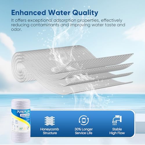PUREPLUS 5 Micron 10 x 4.5 Whole House Water Filter for Well Water 3 Pack - Image 6